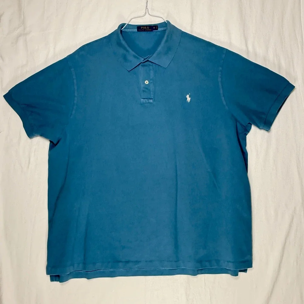 Polo Ralph Lauren Big & Tall 2XB Blue Short Sleeve Classic Fit Polo Shirt Mens‎